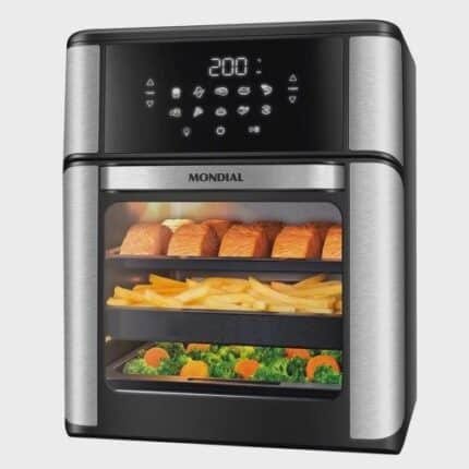 Fritadeira Elétrica Air Fryer Mondial Forno Oven AFON-12L-BI-BC 12L PretaInox - 110V