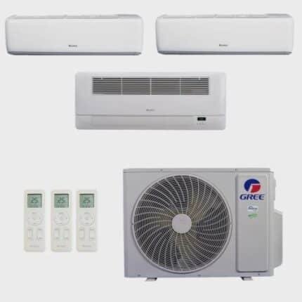 Ar-Condicionado Multi Split Inverter R-32 Gree 24.000 (2x Evap hw 9.000 + 1x Evap Cassete 1 Via 18.000) QuenteFrio 220V
