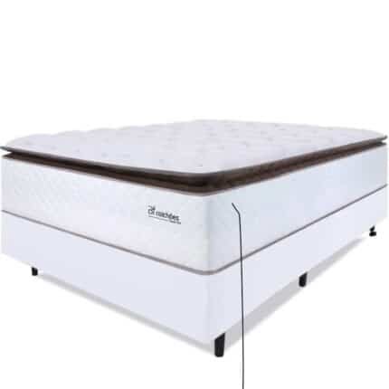 Cama Box com Colchão Casal Molas Ensacadas Alto 138x188cm Premium Sleep Branco bf Colchões